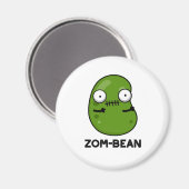 Zom-boon Funny Halloween Zombie Bean Pun Magneet (Voorkant / Achterkant)