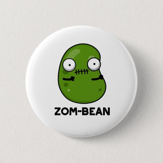 Zom-boon Funny Halloween Zombie Bean Pun Ronde Button 5,7 Cm (Voorkant)
