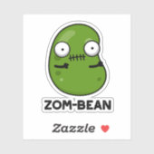 Zom-boon Funny Halloween Zombie Bean Pun Sticker (Vel)