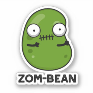 Zom-boon Funny Halloween Zombie Bean Pun Sticker