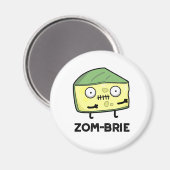 Zom-brie Funny Halloween Zombie Brie Cheese Pun Magneet (Voorkant / Achterkant)