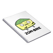 Zom-brie Funny Halloween Zombie Brie Cheese Pun Notitieboek (Rechterzijde)