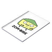 Zom-brie Funny Halloween Zombie Brie Cheese Pun Notitieboek (Linkerzijde)