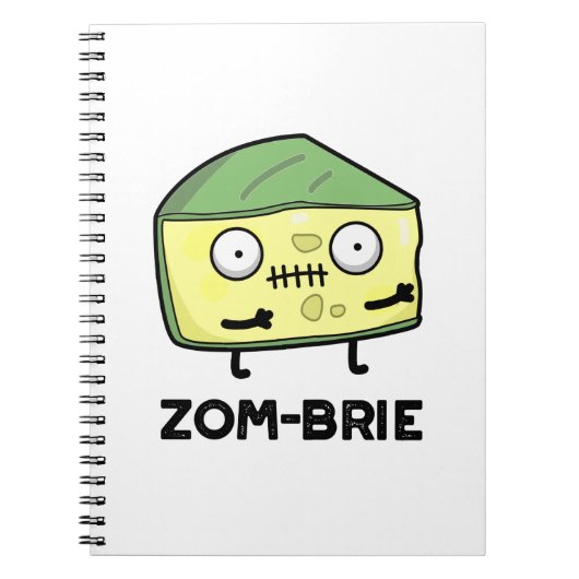 Zom-brie Funny Halloween Zombie Brie Cheese Pun Notitieboek (Voorkant)