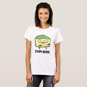 Zom-brie Funny Halloween Zombie Brie Cheese Pun T-shirt (Voorkant volledig)