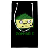 Zom-brie Grappige Zombie Pun Dark BG Klein Cadeauzakje (Voorkant)
