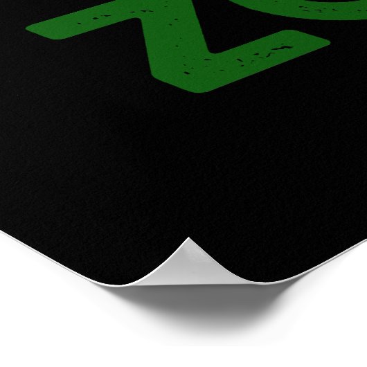 Zom-E Funny Zombie Alphabet E Pun Dark BG Poster (Hoek)