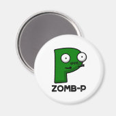 Zom-P Funny Halloween Zombie Alphabet P Pun Magneet (Voorkant / Achterkant)