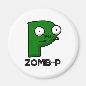 Zom-P Funny Halloween Zombie Alphabet P Pun Magneet (Voorkant)
