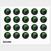 Zom-P Funny Zombie Alphabet P Pun Dark BG Ronde Sticker (Vel)