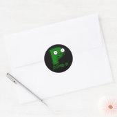 Zom-P Funny Zombie Alphabet P Pun Dark BG Ronde Sticker (Envelop)