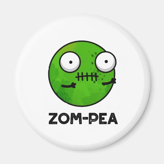 Zom-pea Funny Halloween Zombie Pea Pun Magneet (Voorkant)