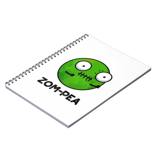 Zom-pea Funny Halloween Zombie Pea Pun Notitieboek (Linkerzijde)