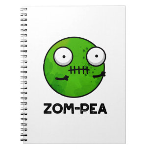 Zom-pea Funny Halloween Zombie Pea Pun Notitieboek