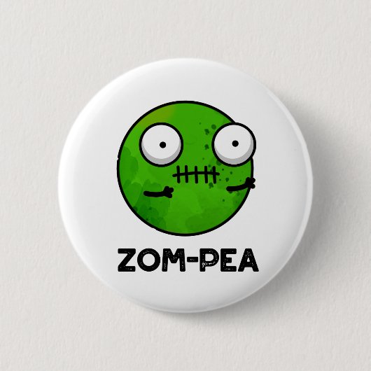 Zom-pea Funny Halloween Zombie Pea Pun Ronde Button 5,7 Cm (Voorkant)