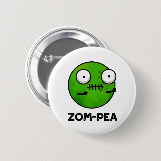 Zom-pea Funny Halloween Zombie Pea Pun Ronde Button 5,7 Cm (Voorkant /achterkant)