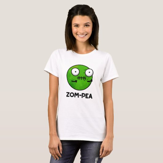 Zom-pea Funny Halloween Zombie Pea Pun T-shirt (Voorkant volledig)