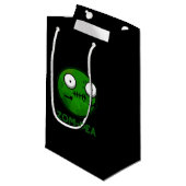 Zom-pea Funny Zombie Pea Pun Dark BG Klein Cadeauzakje (Voorkant Gekanteld)
