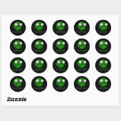 Zom-pea Funny Zombie Pea Pun Dark BG Ronde Sticker (Vel)