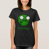 Zom-pea Funny Zombie Pea Pun Dark BG T-shirt (Voorkant)