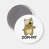 Zom-pit Funny Halloween Zombie Pit Bull Pun Magneet (Voorkant / Achterkant)