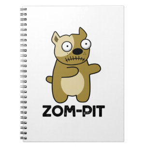 Zom-pit Funny Halloween Zombie Pit Bull Pun Notitieboek