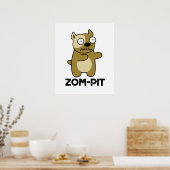 Zom-pit Funny Halloween Zombie Pit Bull Pun Poster (Keuken)