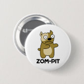 Zom-pit Funny Halloween Zombie Pit Bull Pun Ronde Button 5,7 Cm (Voorkant /achterkant)