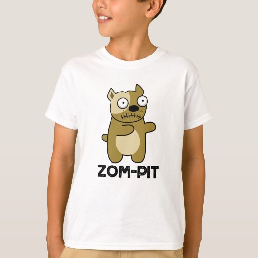 Zom-pit Funny Halloween Zombie Pit Bull Pun T-shirt (Voorkant)