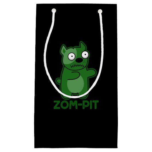 Zom-pit Grappig Halloween Zombie Pun Dark BG Klein Cadeauzakje (Voorkant)