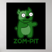 Zom-pit Grappig Halloween Zombie Pun Dark BG Poster (Voorkant)