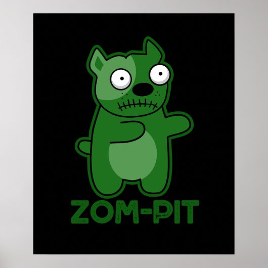 Zom-pit Grappig Halloween Zombie Pun Dark BG Poster (Voorkant)