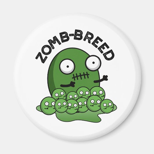 Zom-ras Funny Halloween Zombie Breed Pun Magneet (Voorkant)