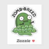 Zom-ras Funny Halloween Zombie Breed Pun Sticker (Vel)