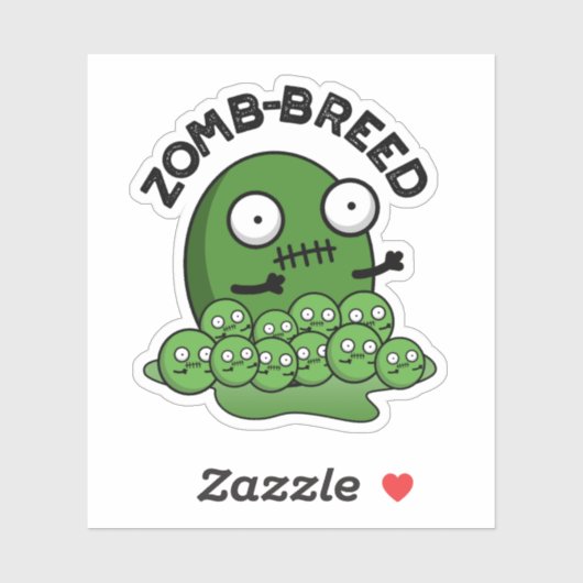 Zom-ras Funny Halloween Zombie Breed Pun Sticker (Vel)