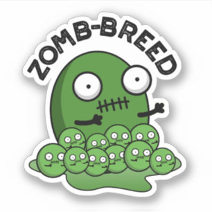 Zom-ras Funny Halloween Zombie Breed Pun Sticker