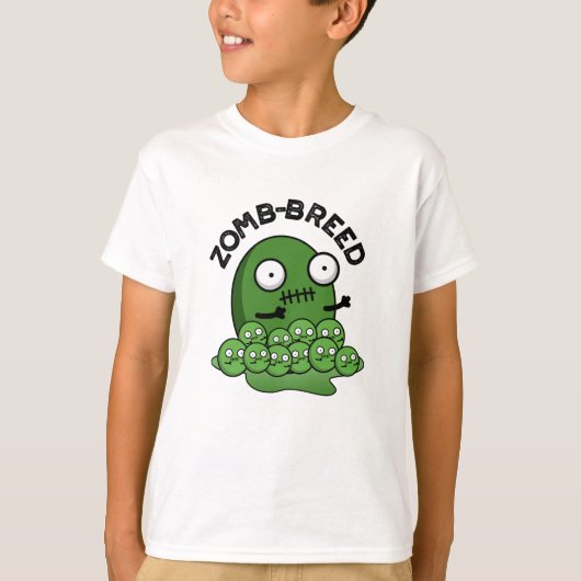 Zom-ras Funny Halloween Zombie Breed Pun T-shirt (Voorkant)