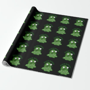 Zom-ras Funny Zombie Breed Pun Dark BG Cadeaupapier