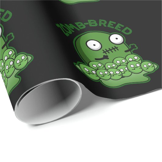 Zom-ras Funny Zombie Breed Pun Dark BG Cadeaupapier (Rol Hoek)