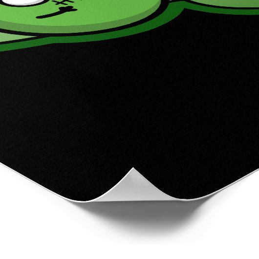 Zom-ras Funny Zombie Breed Pun Dark BG Poster (Hoek)