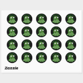 Zom-ras Funny Zombie Breed Pun Dark BG Ronde Sticker (Vel)