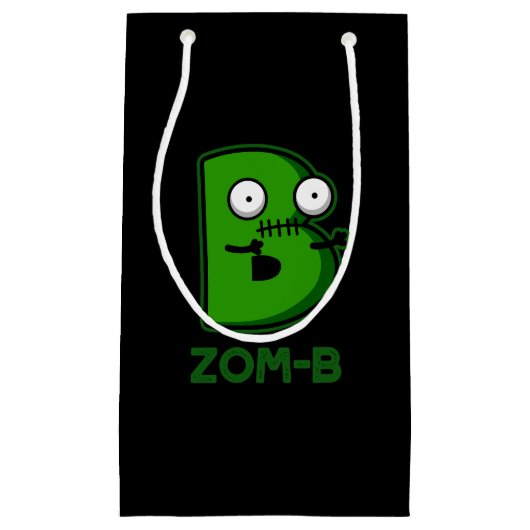 Zomb-b Grappig Halloween Zombie Alfabet B Pun Klein Cadeauzakje (Voorkant)