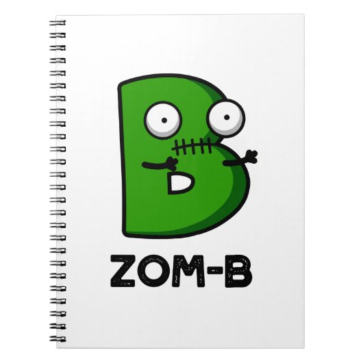 Zomb-b Grappig Halloween Zombie Alfabet B Pun Notitieboek (Voorkant)