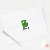 Zomb-b Grappig Halloween Zombie Alfabet B Pun Ronde Sticker (Envelop)