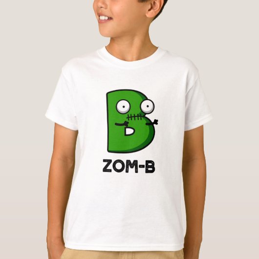 Zomb-b Grappig Halloween Zombie Alfabet B Pun T-shirt (Voorkant)