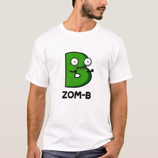 Zomb-b Grappig Halloween Zombie Alfabet B Pun T-shirt (Voorkant)