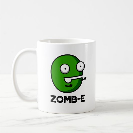 Zomb-E Grappig Halloween Zombie Alfabet Pun Koffiemok (Links)