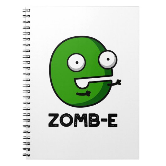 Zomb-E Grappig Halloween Zombie Alfabet Pun Notitieboek (Voorkant)