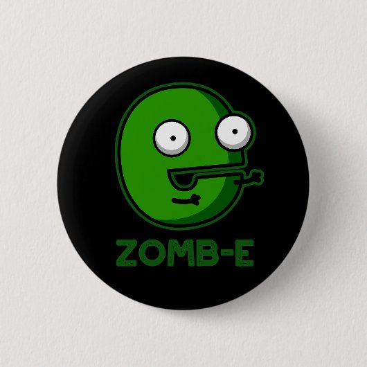 Zomb-E Grappig Halloween Zombie Alfabet Pun Ronde Button 5,7 Cm (Voorkant)