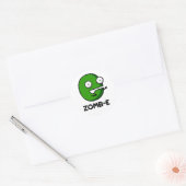 Zomb-E Grappig Halloween Zombie Alfabet Pun Ronde Sticker (Envelop)